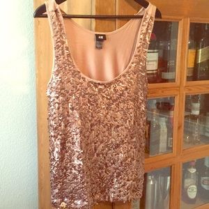 Rose Gold Sequined H&M Sleeveless Top